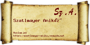 Szatlmayer Anikó névjegykártya